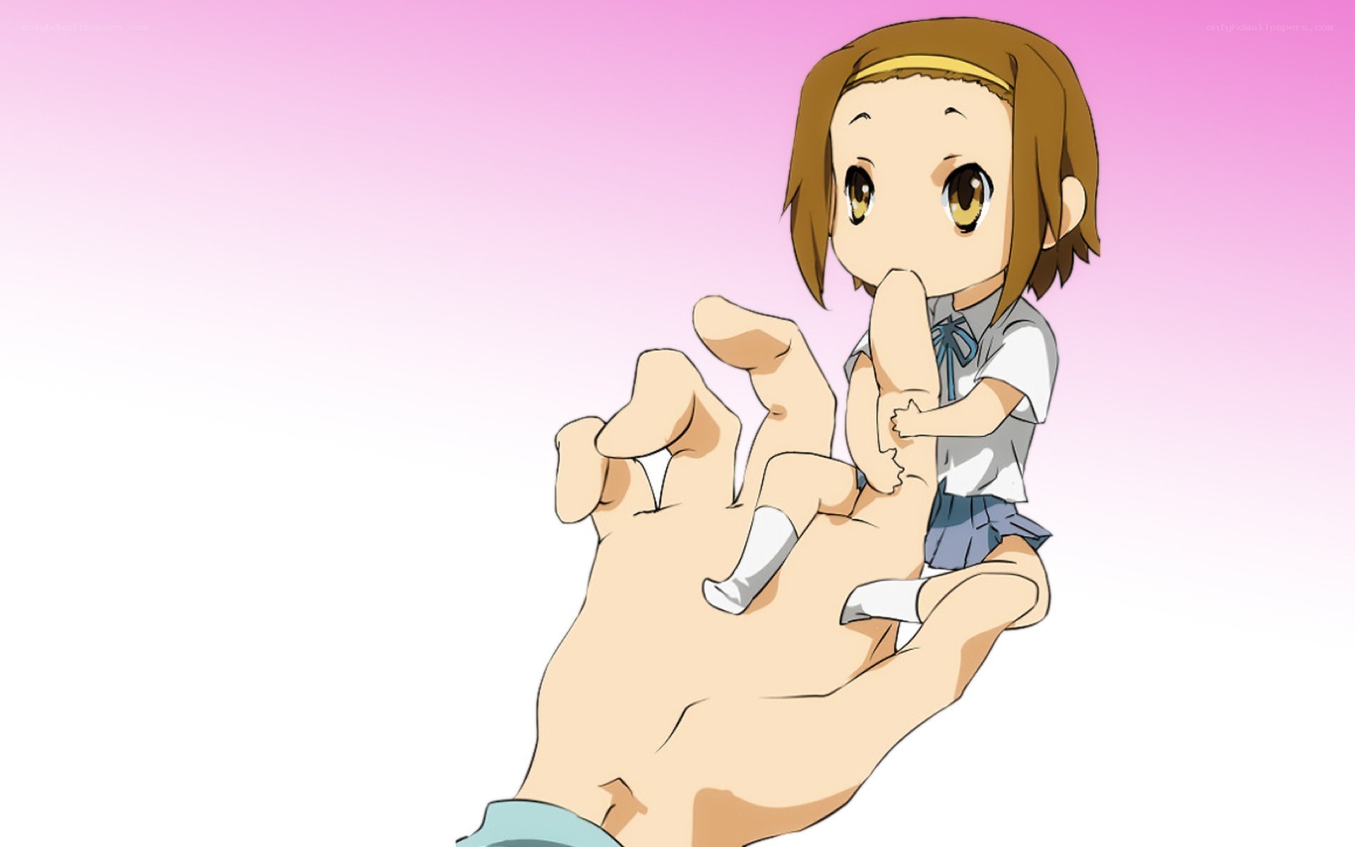 chibi girl on a hand