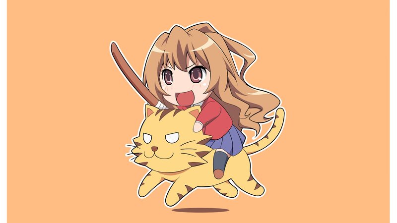 Chibi Girl on Cat
