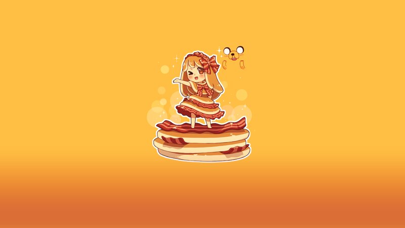 Chibi Girl on Pancakes