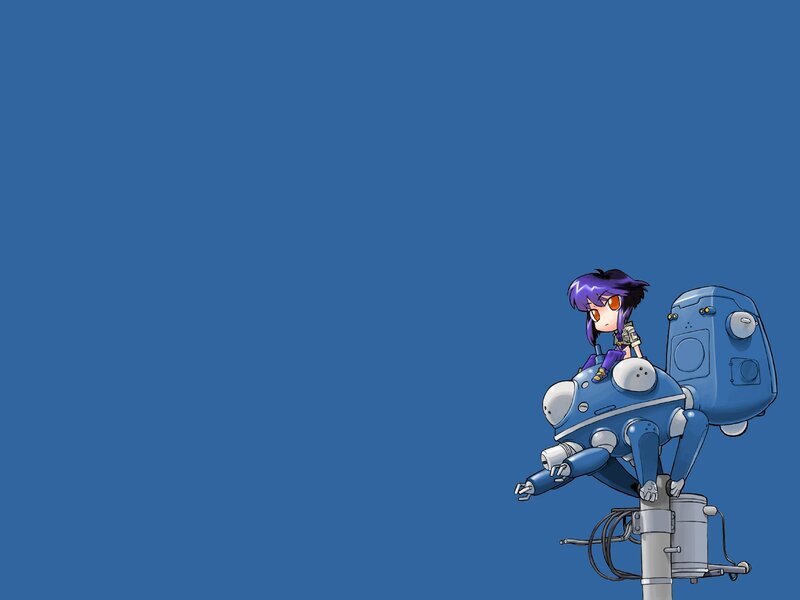 Chibi Girl on Robot — Blue