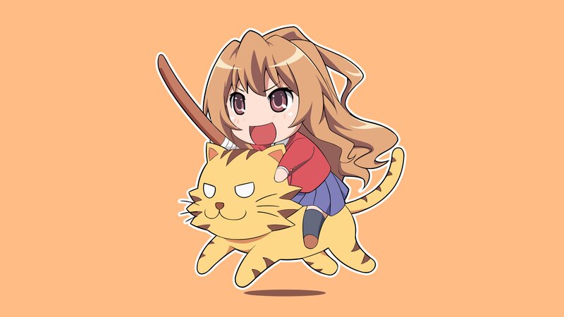 Chibi Girl Riding Cat
