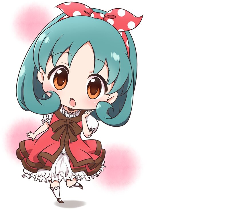 Chibi Girl with Blue Hair — Playful, Anime