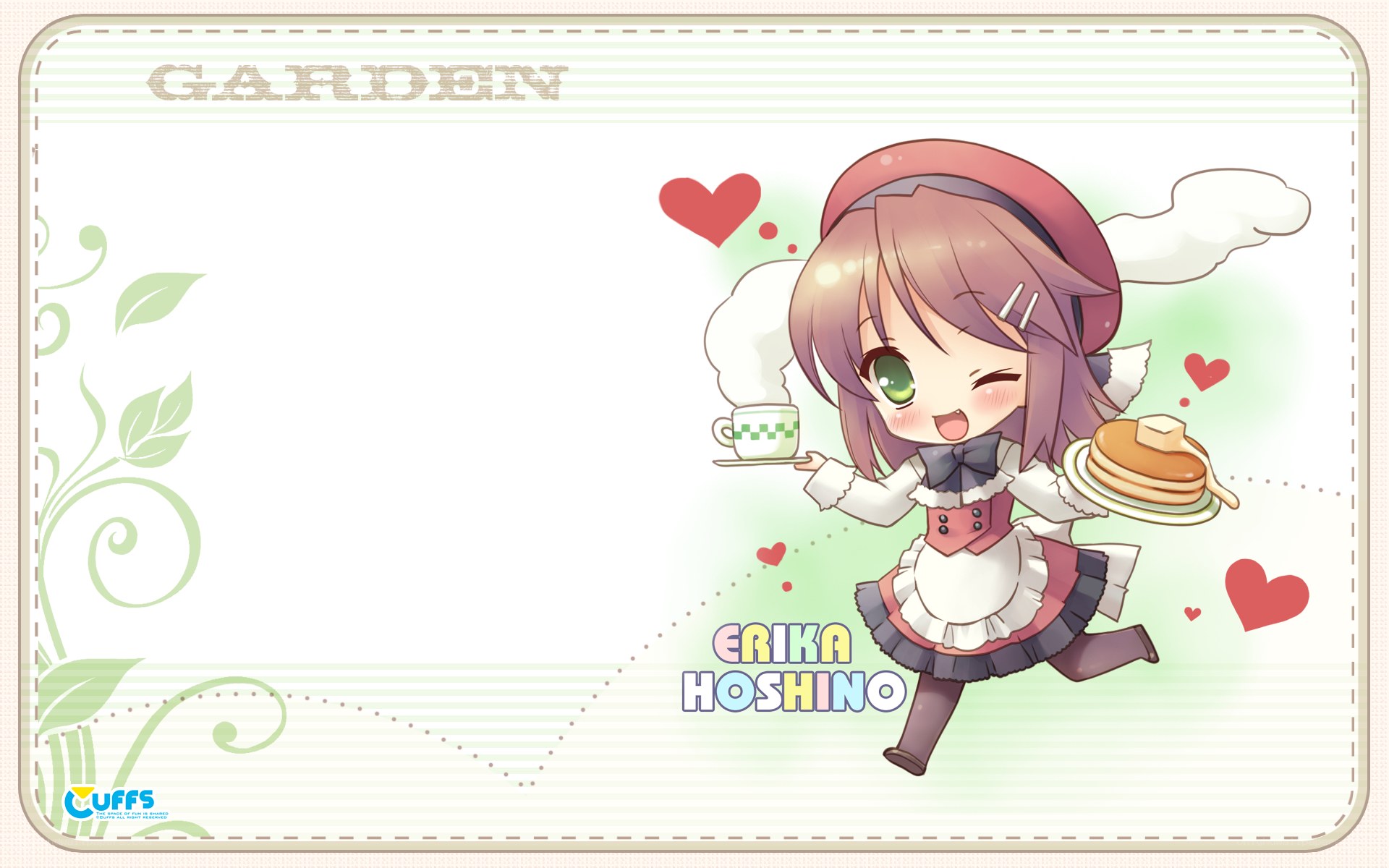 Chibi girl with breakfast