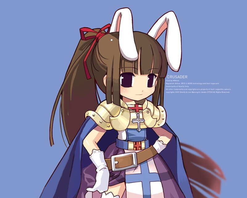 Chibi Girl with Bunny Ears — Blue
