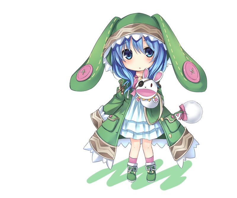 Chibi Girl with Bunny Hat — Green