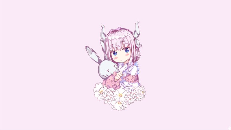 Chibi Girl with Bunny — Pink
