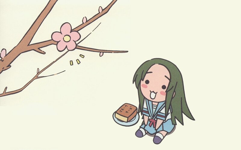 Chibi Girl with Cake — Green