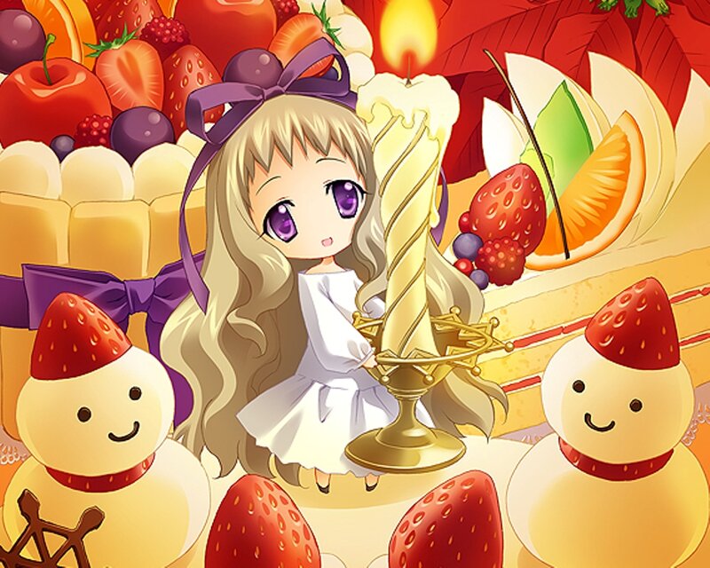 Chibi Girl with Candle — Yellow