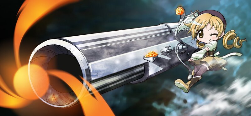 Chibi Girl with Cannon — Orange, Dramatic
