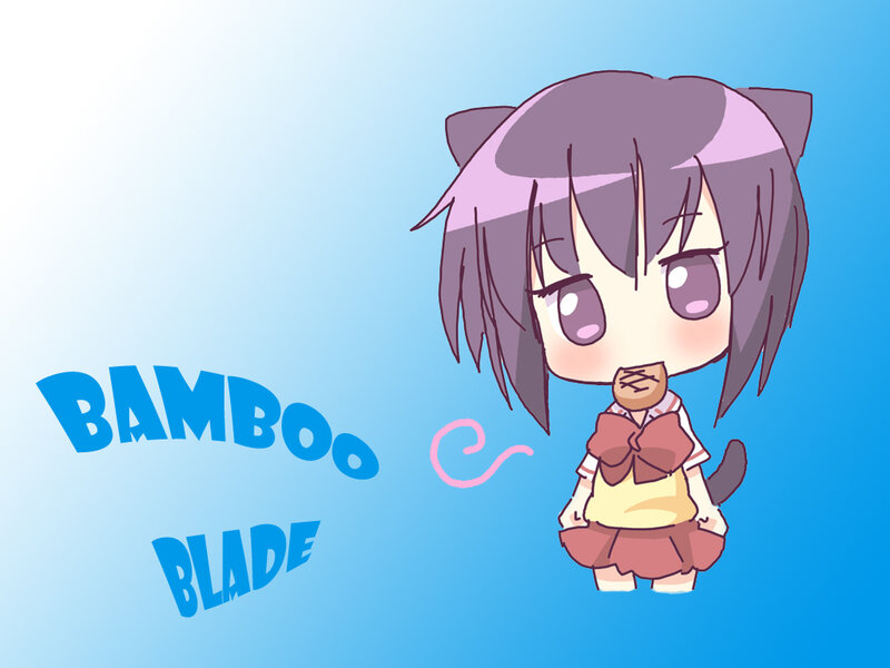 Chibi Girl with Cat Ears — Blue