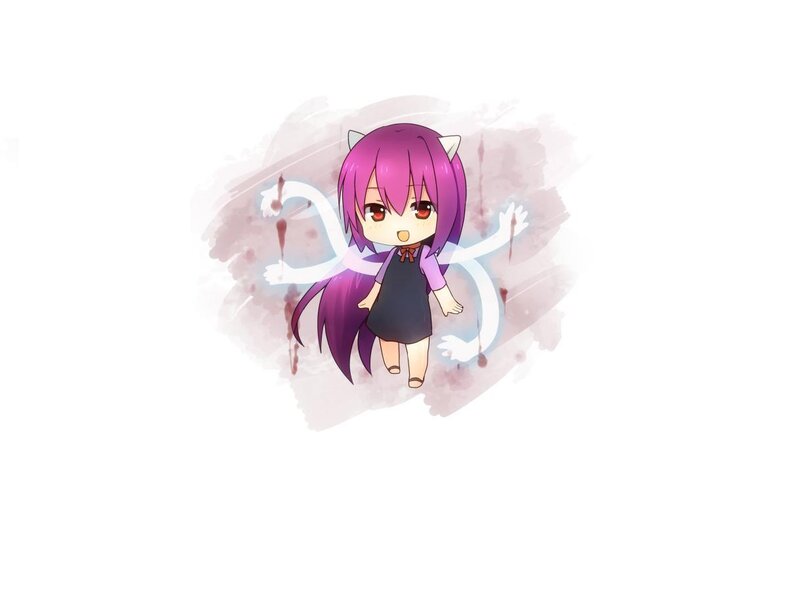 Chibi Girl with Cat Ears — Purple