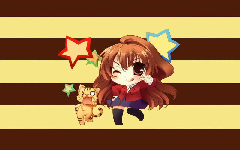 chibi girl with cat