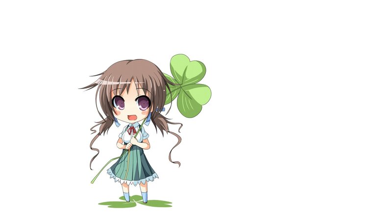 chibi girl with clover