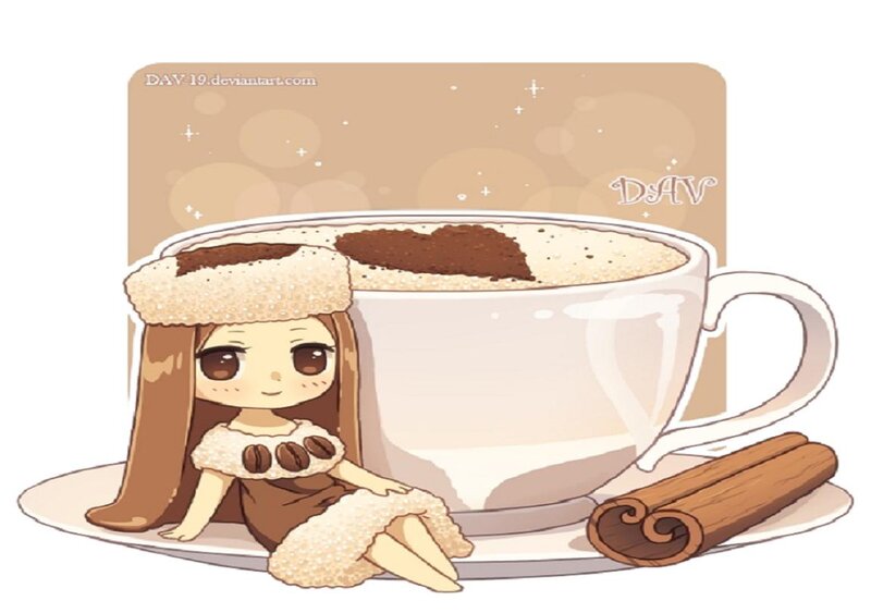 Chibi Girl with Coffee Cup