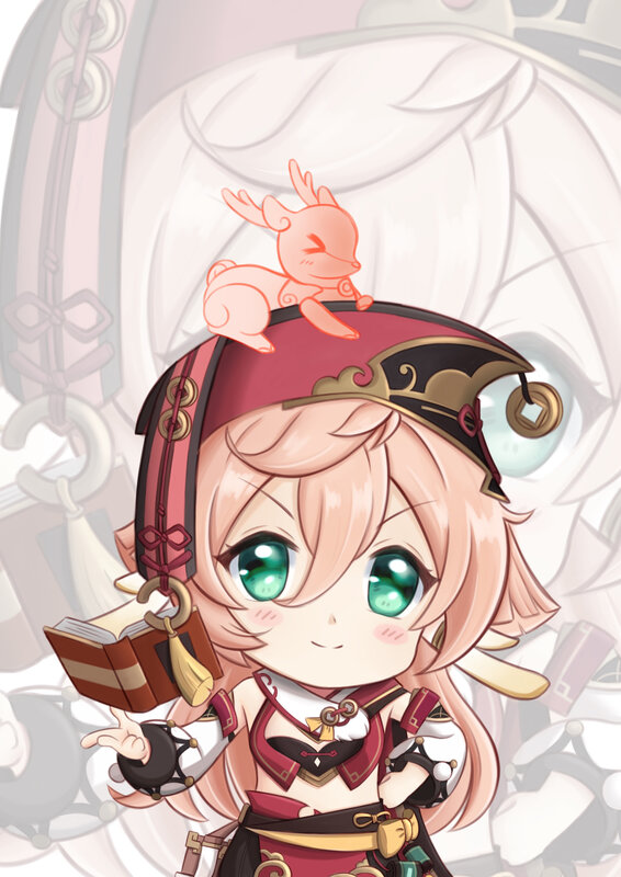 Chibi Girl with Deer