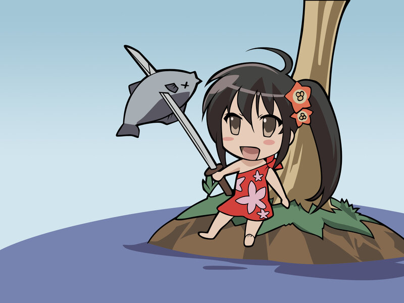 Chibi Girl with Fish
