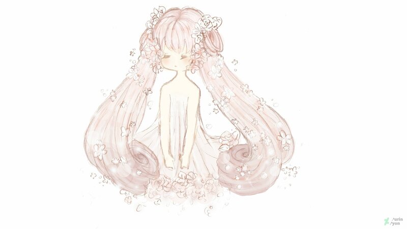 Chibi Girl with Flowers — Pink