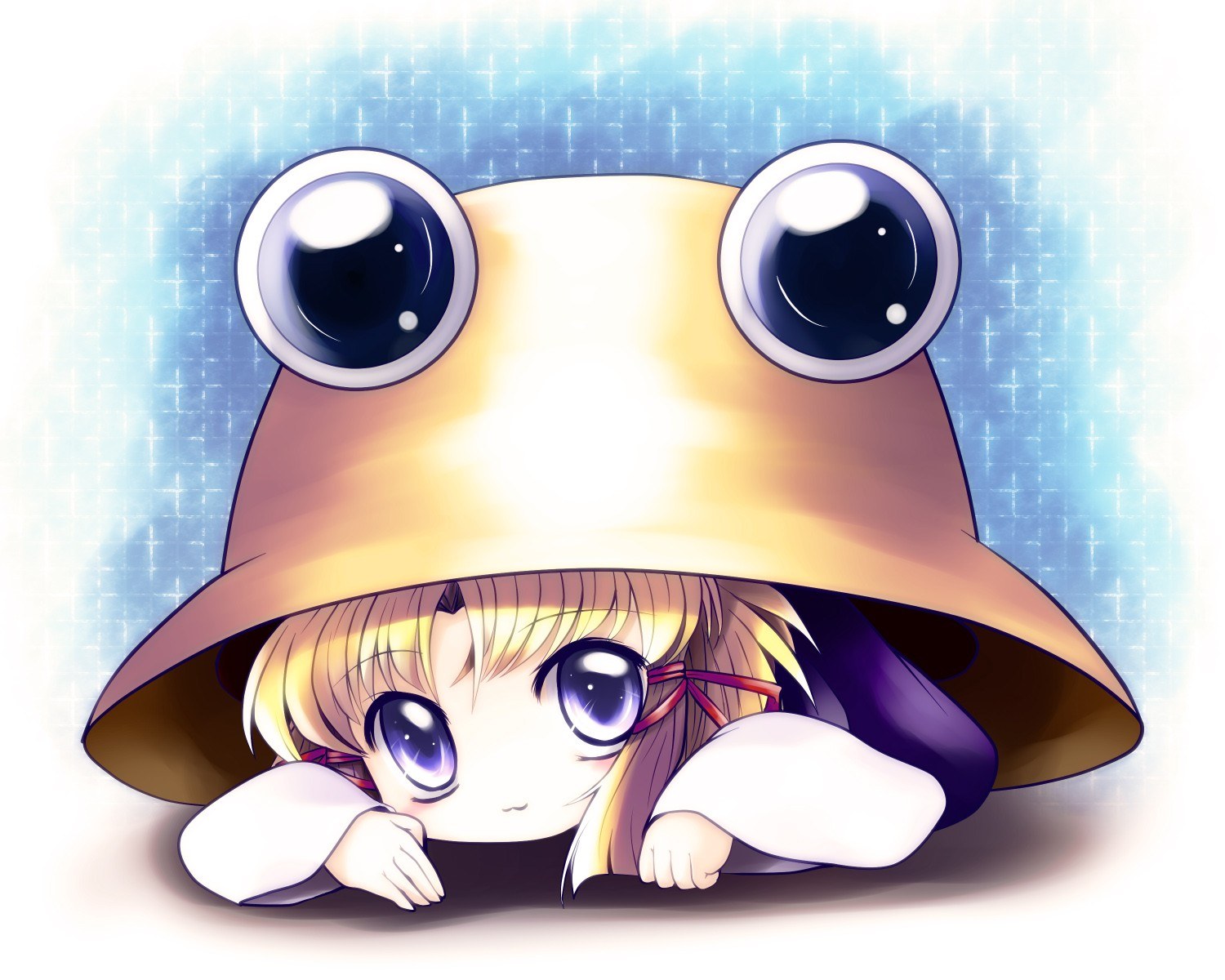 chibi girl with frog hat