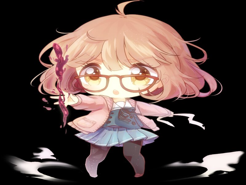 Chibi Girl with Glasses — Pink