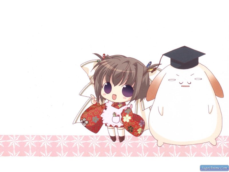 chibi girl with graduation cap