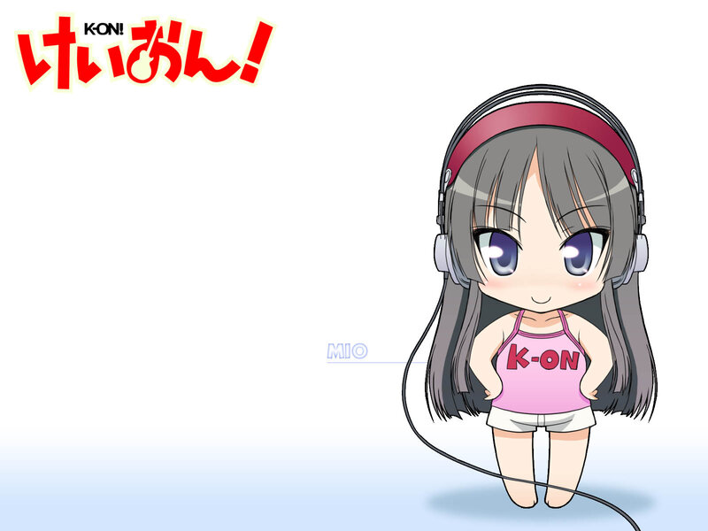 Chibi Girl with Headphones — White