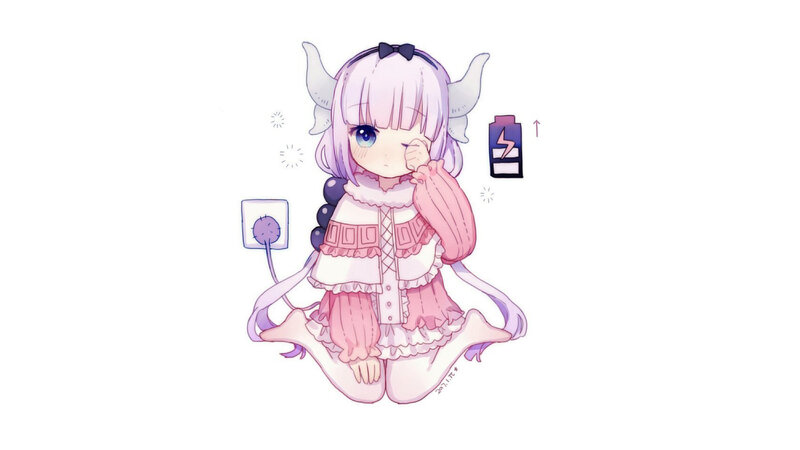 Chibi Girl with Horns — Pink