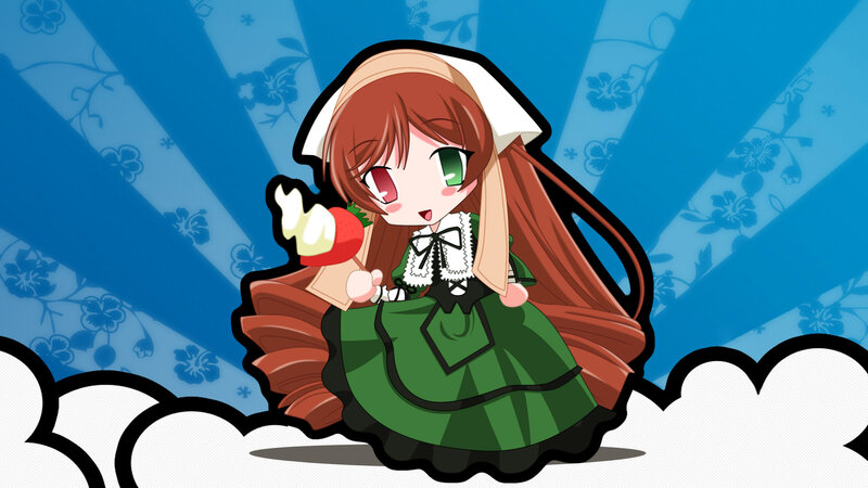Chibi Girl with Ice Cream — Blue
