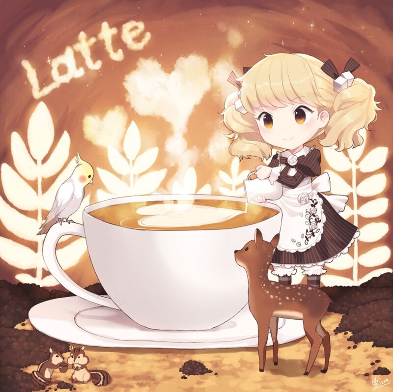 Chibi Girl with Latte