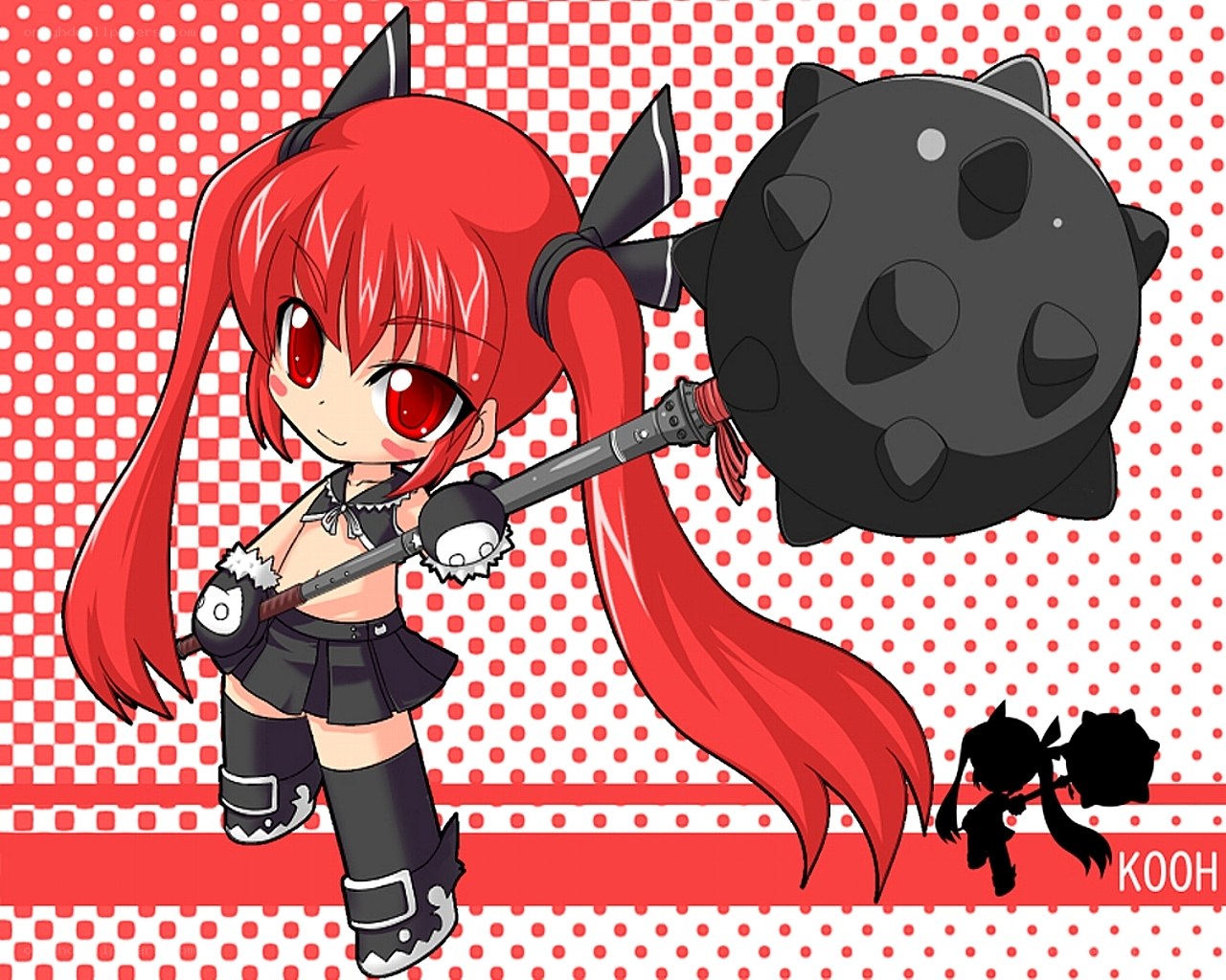 Chibi girl with mace