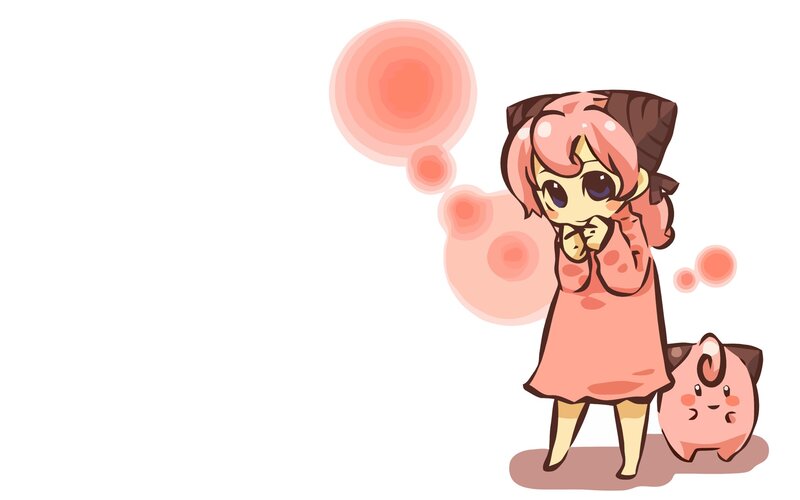 chibi girl with pink hair