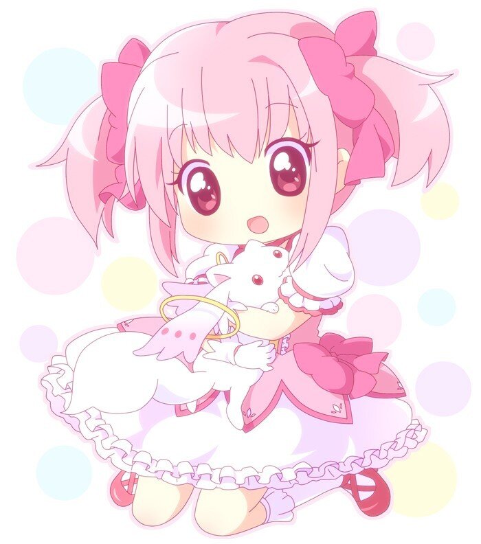 chibi girl with pink hair