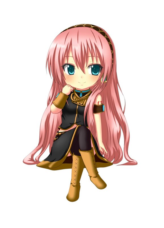 chibi girl with pink hair