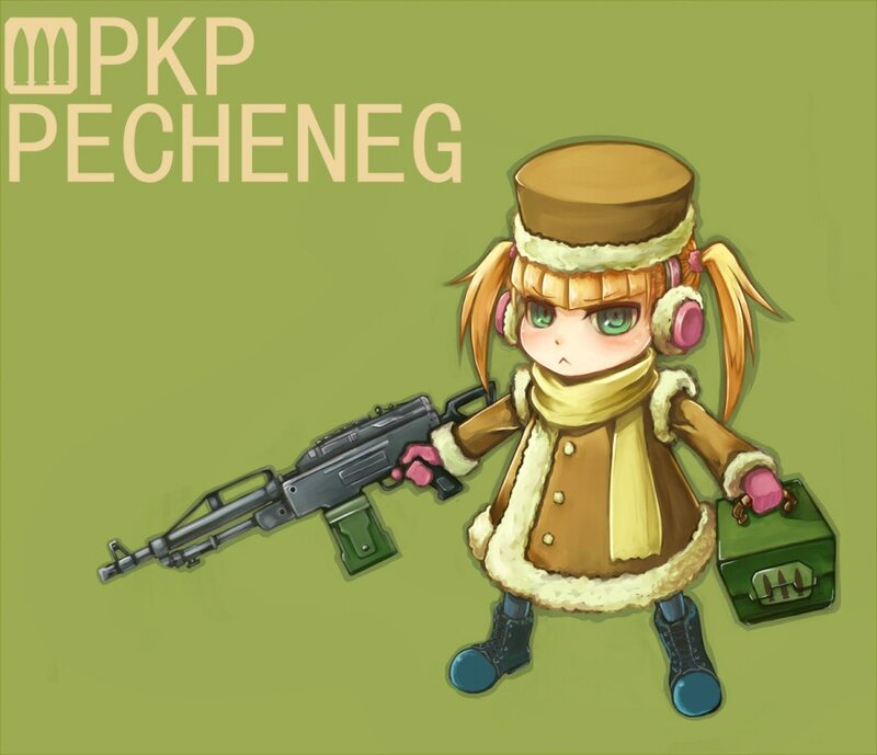 Chibi girl with PKP Pecheneg