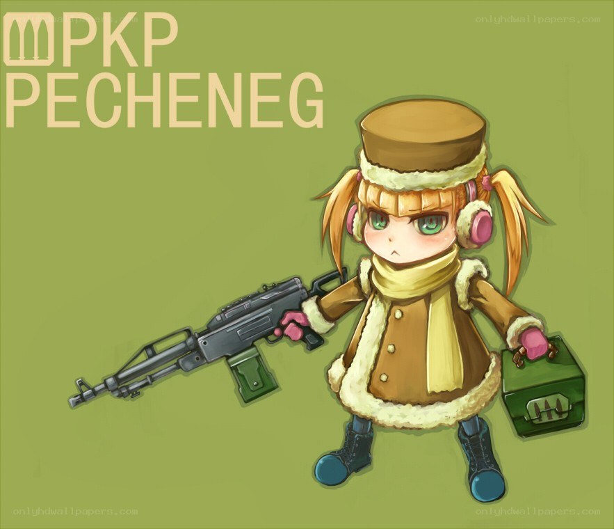 Chibi girl with PKP Pecheneg