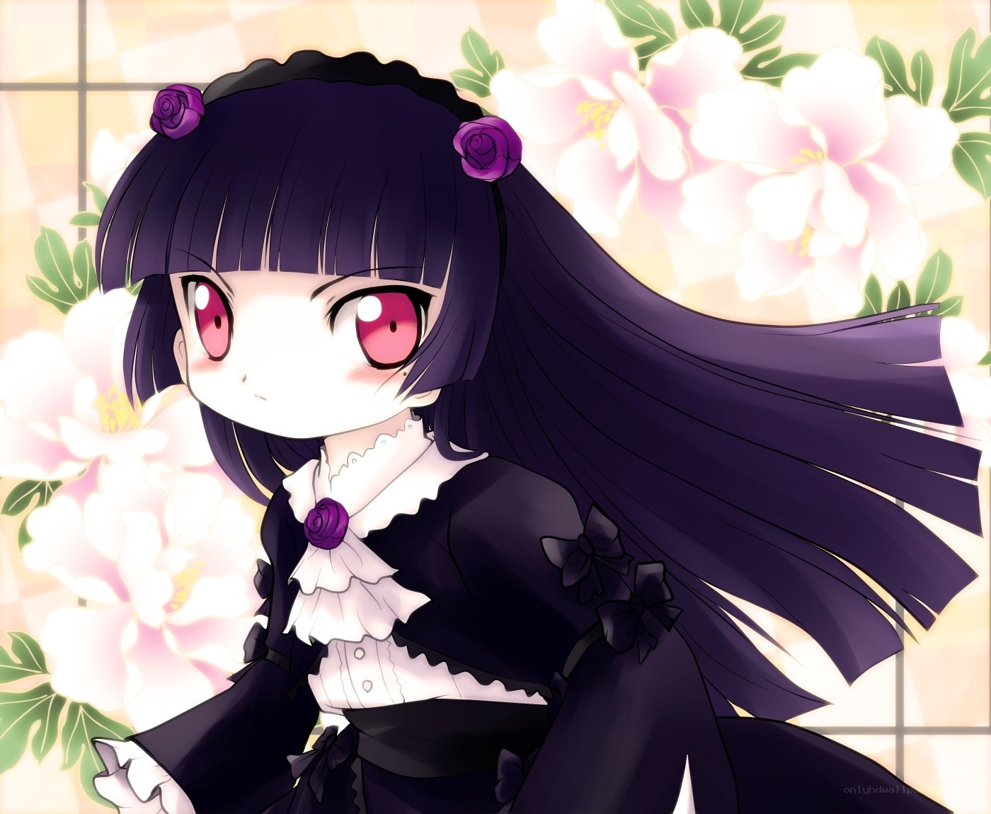 chibi girl with purple hair