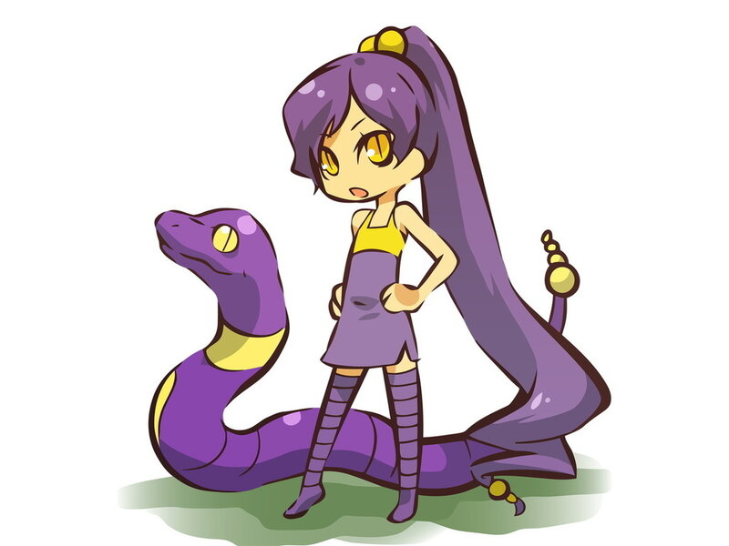 Chibi Girl with Purple Snake