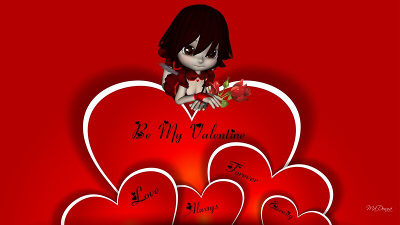 Chibi Girl with Roses