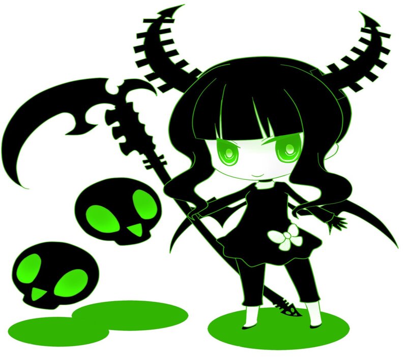 Chibi Girl with Scythe — Black