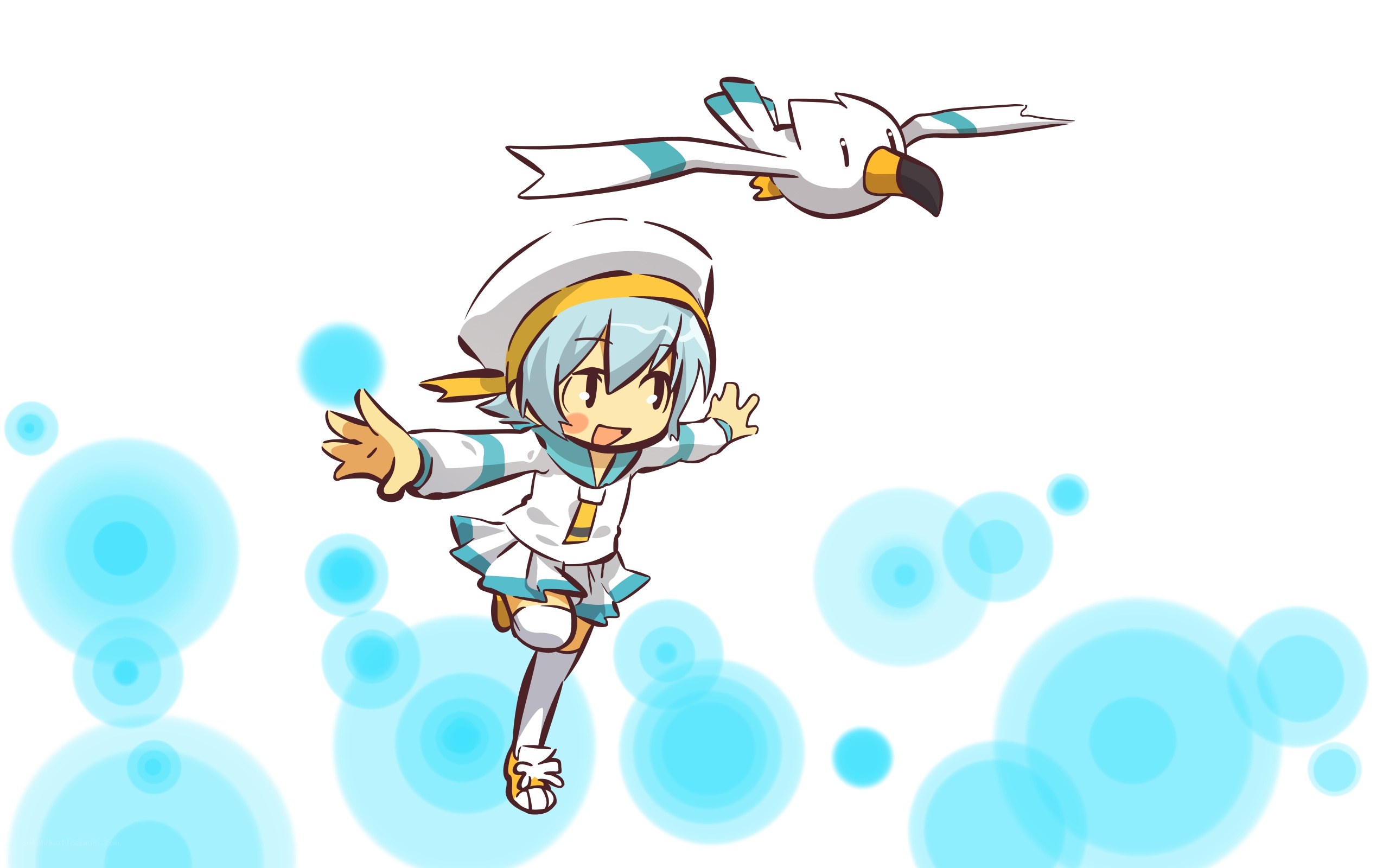 chibi girl with seagull