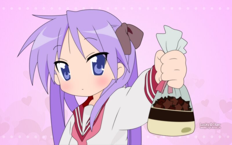 Chibi girl with snack bag