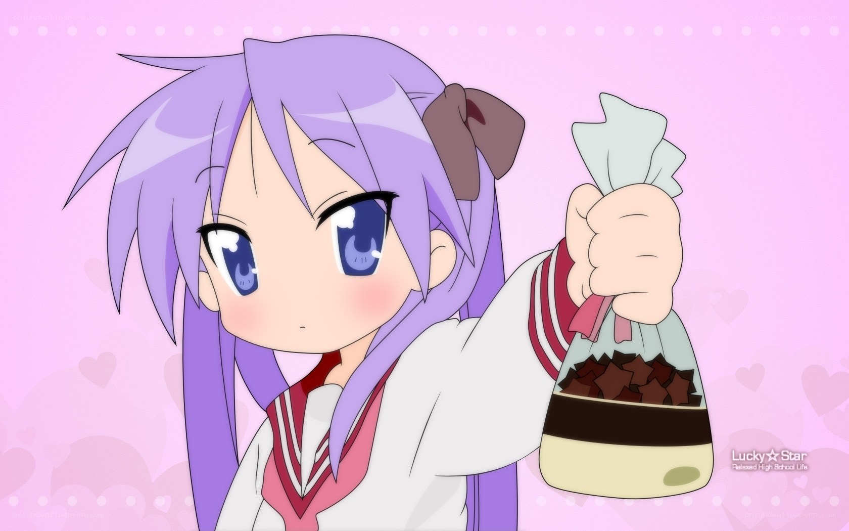 Chibi girl with snack bag