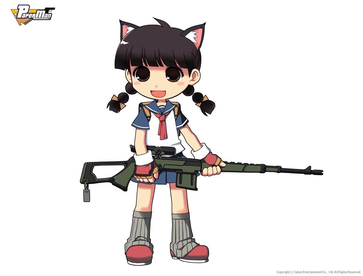 Chibi girl with sniper rifle