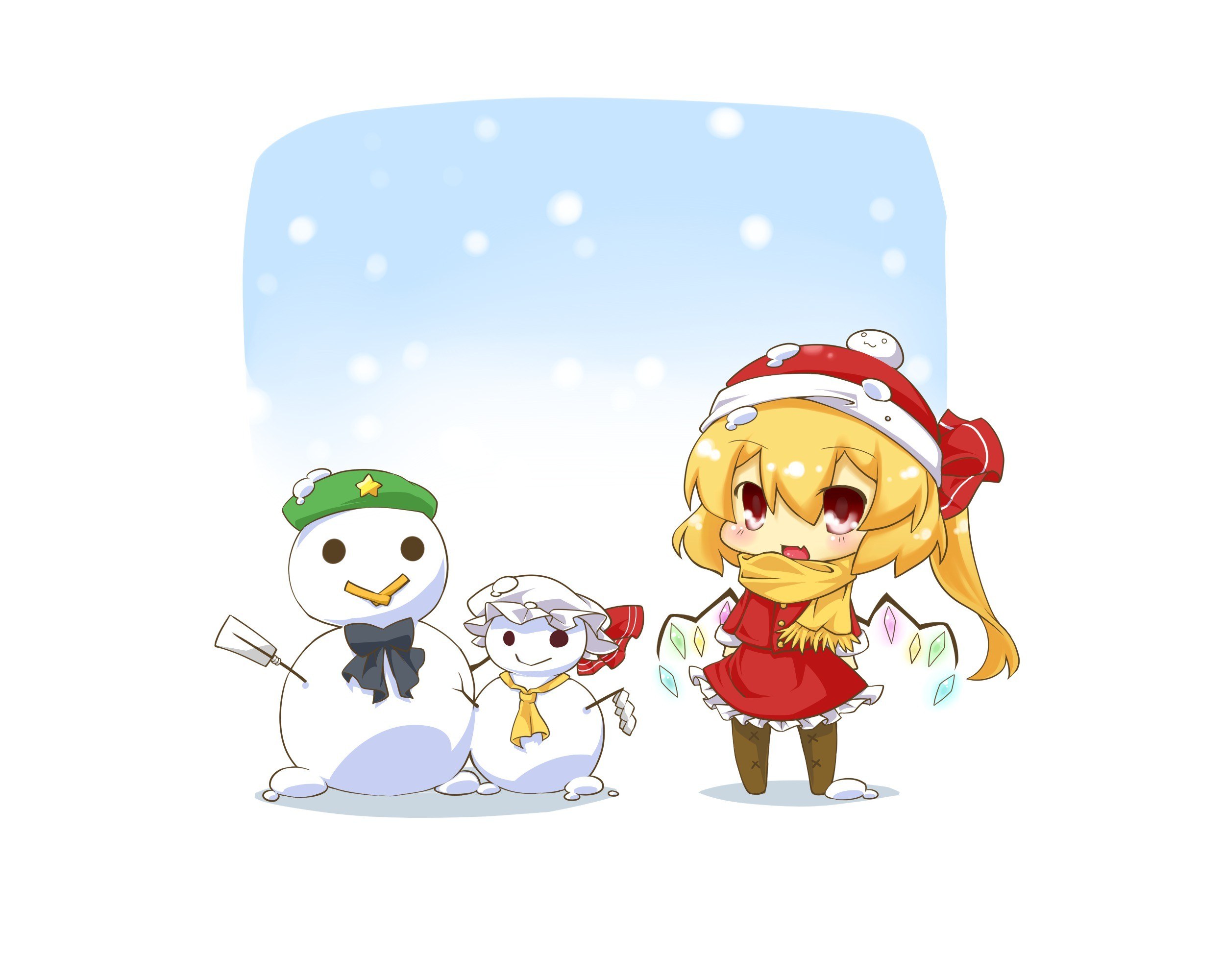 Chibi girl with snowmen