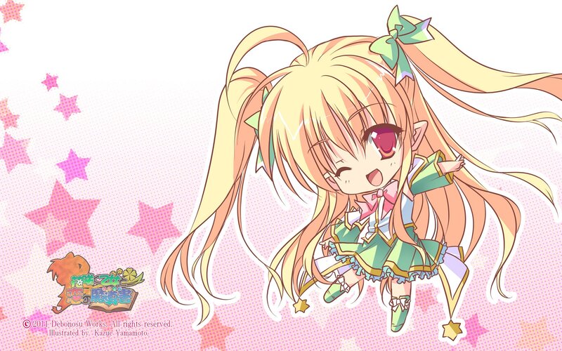 Chibi girl with star background