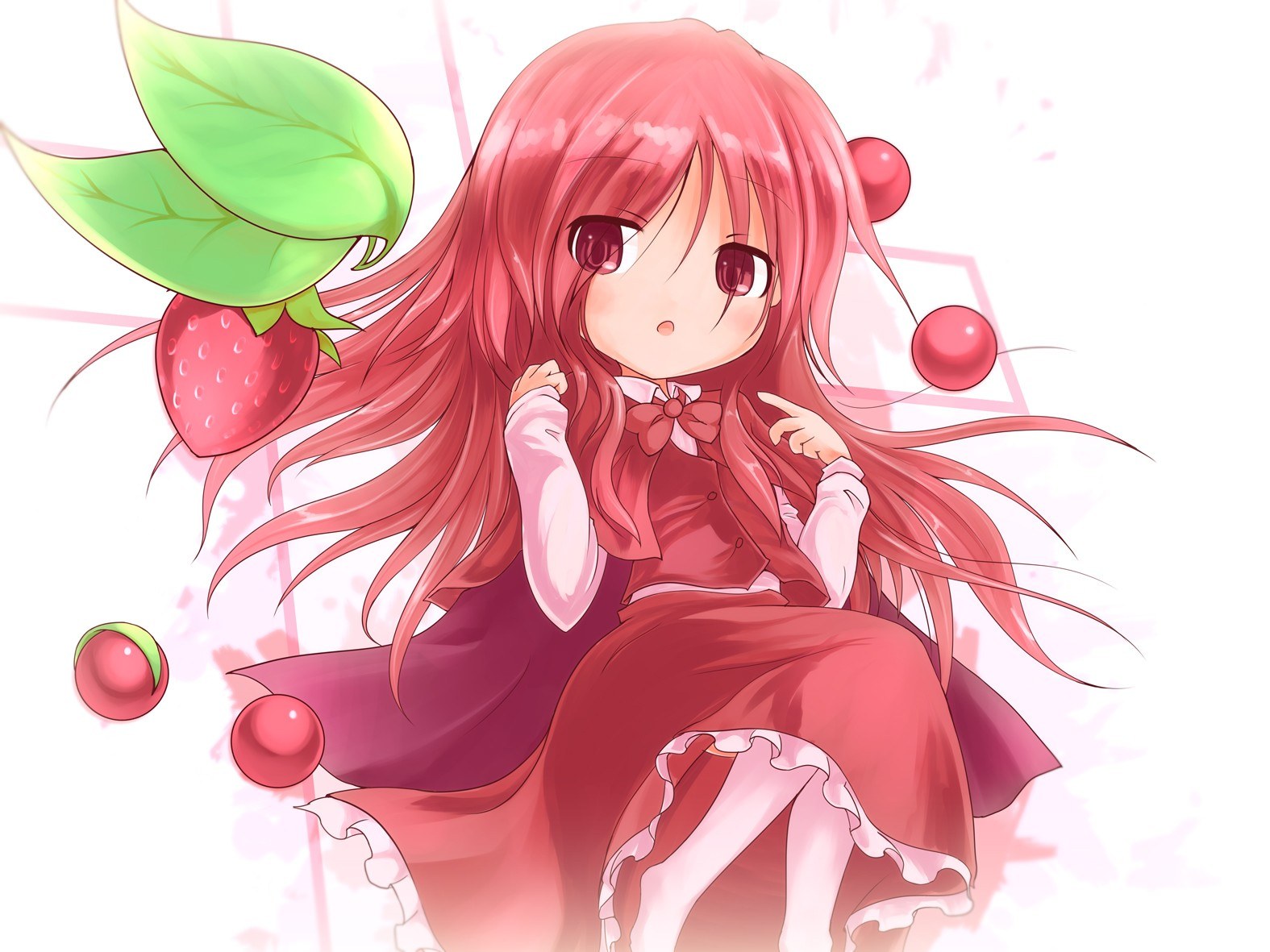 chibi girl with strawberry