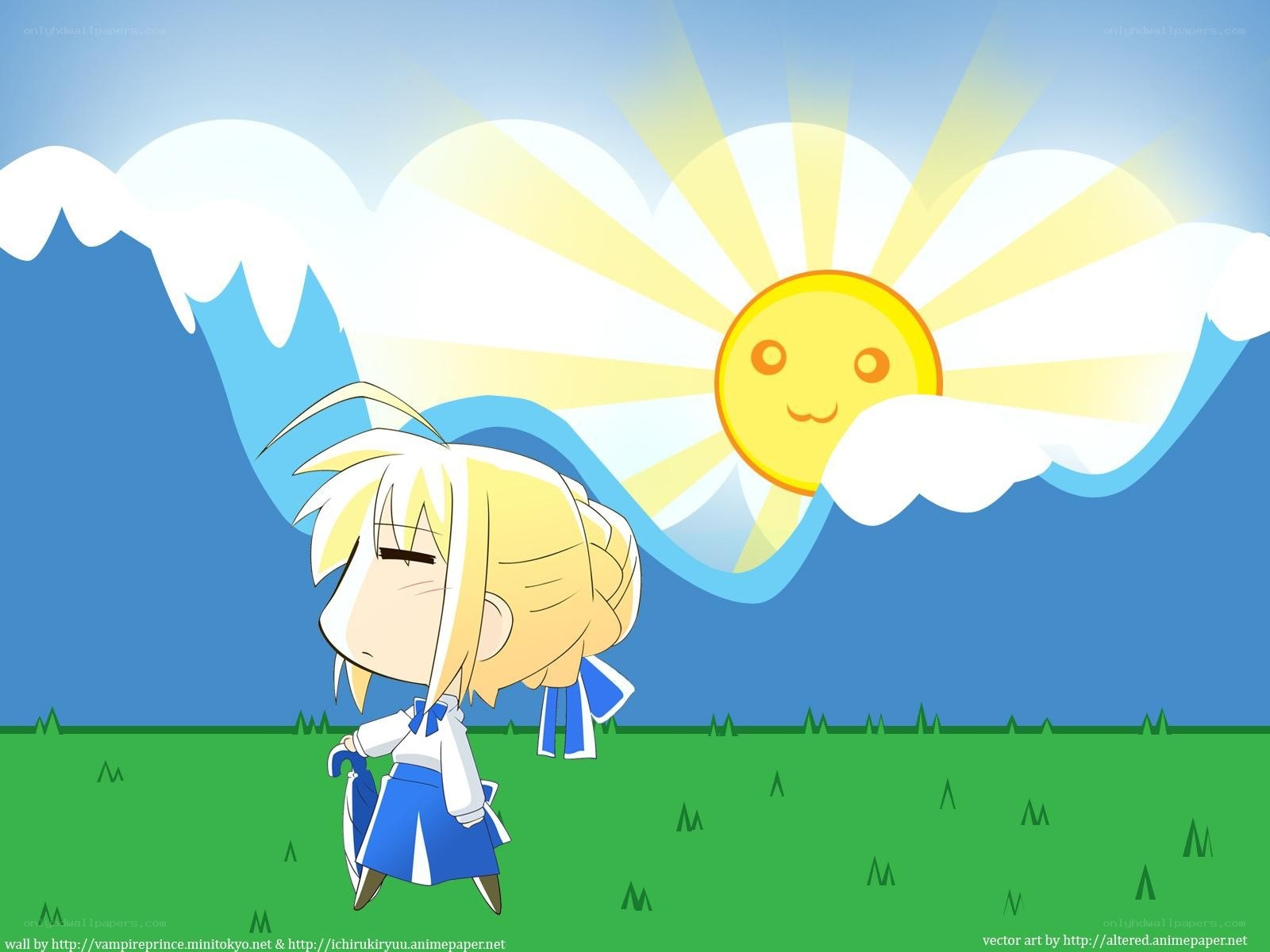 Chibi girl with sun