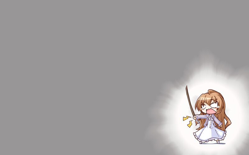 Chibi Girl with Sword — Gray, Dramatic, Anime, Dress