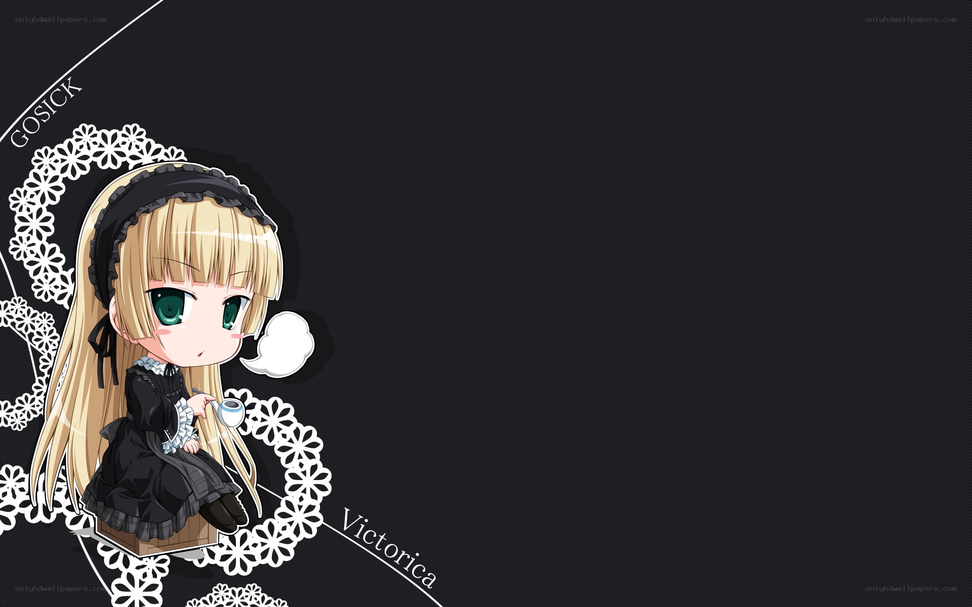 Chibi girl with tea cup