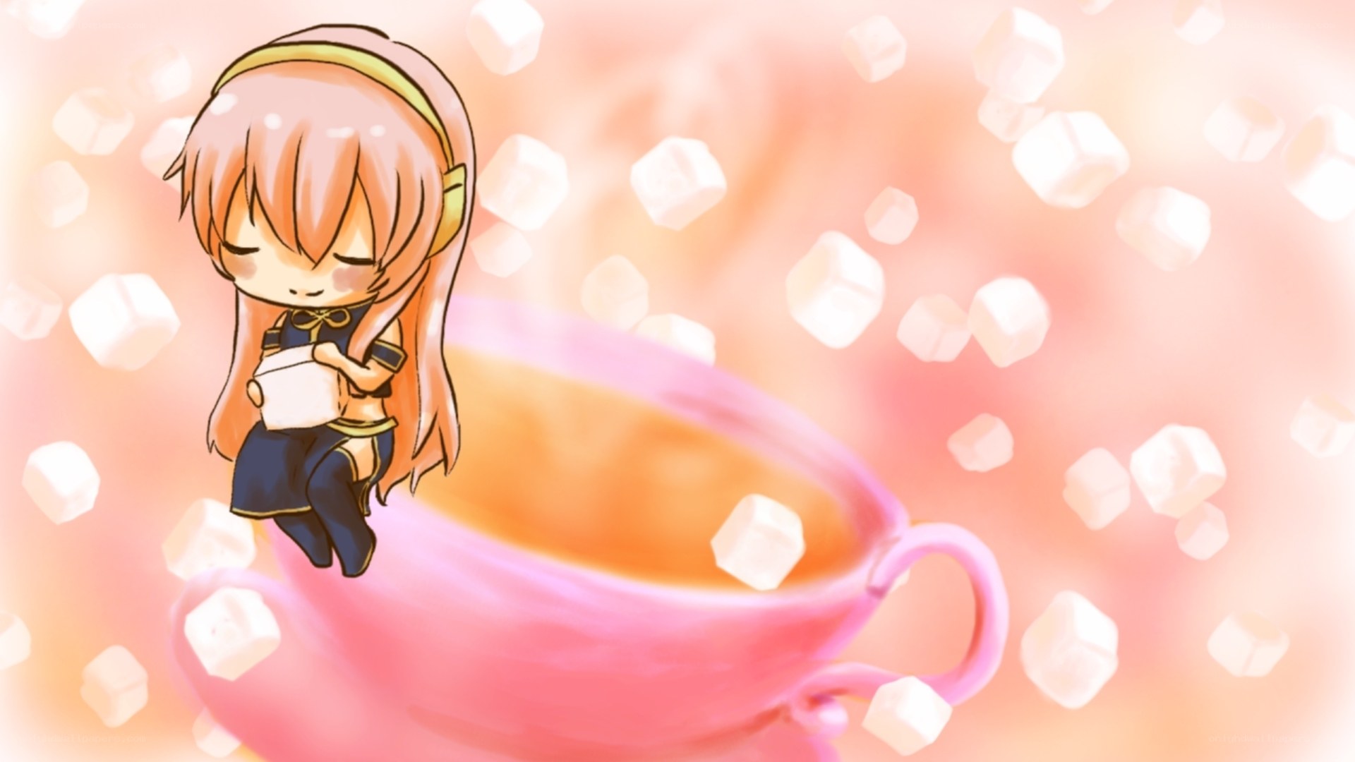 chibi girl with tea cup