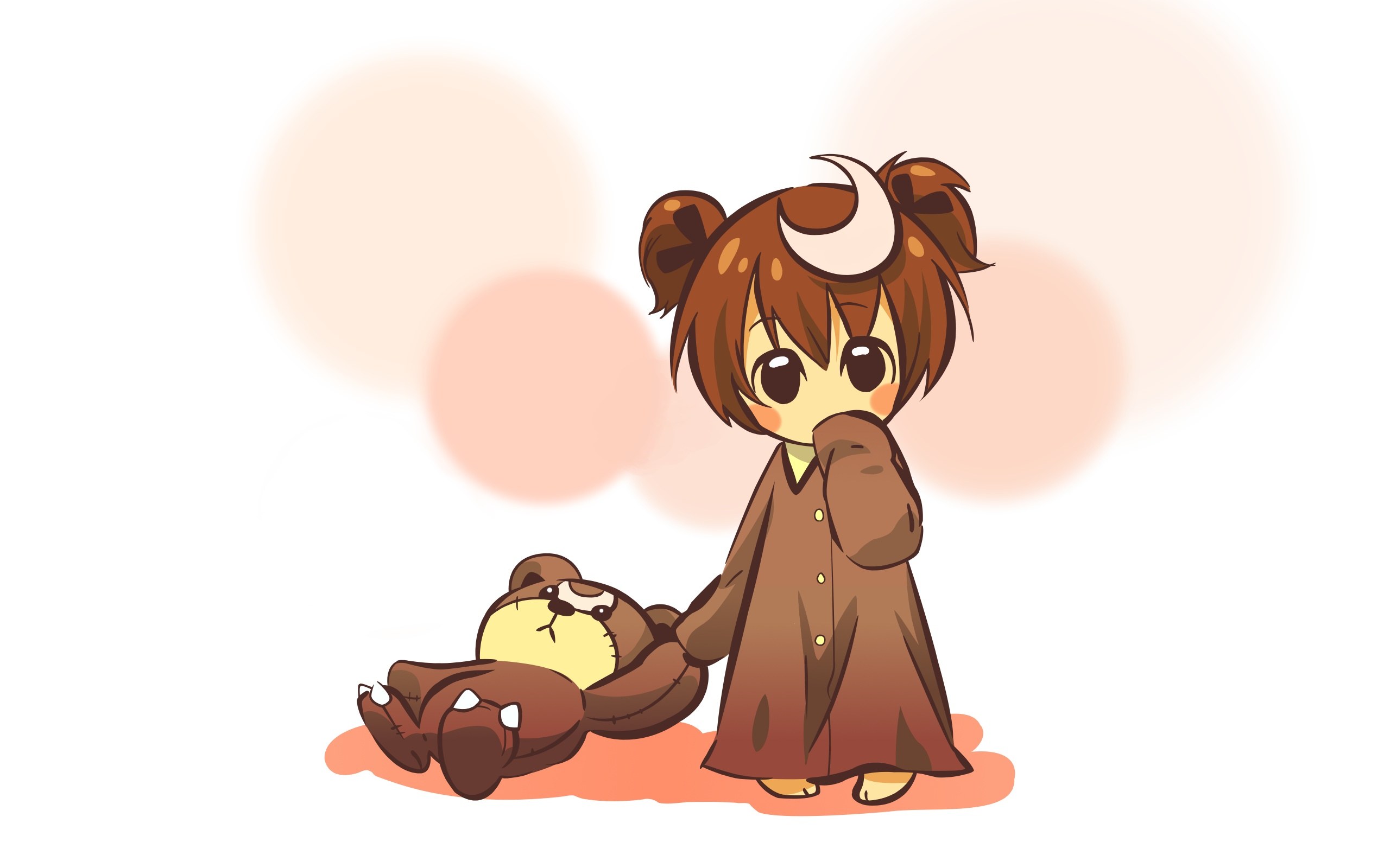 chibi girl with teddy bear